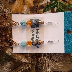 Military earrings and butterfly